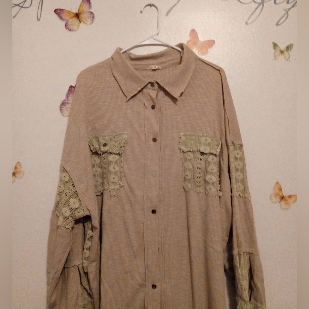 POL Button Down Shacket Shirt NWOT